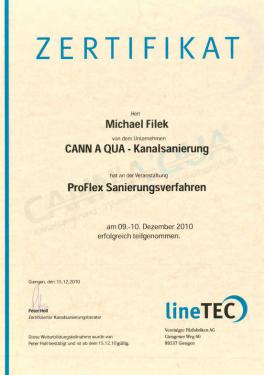 Zertifikate Kanalsanierung & Rohrreinigung